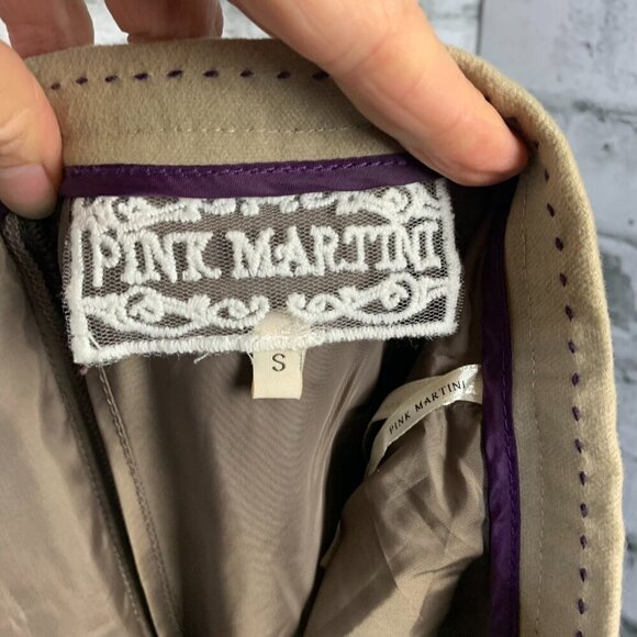 Anthropologie Pink Martini Sparkly Champagne Wool Blend Pencil Skirt - Picture 8 of 13